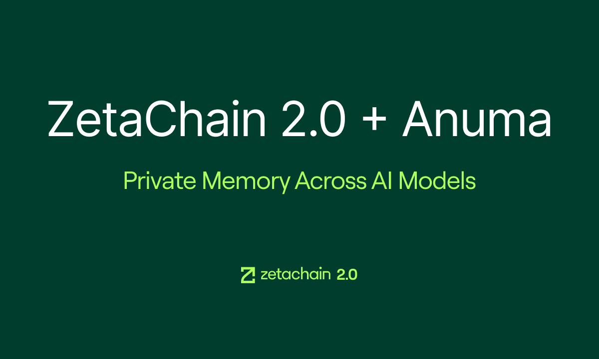 ZetaChain 2.0 AI Interoperability graphic with blockchain network visuals