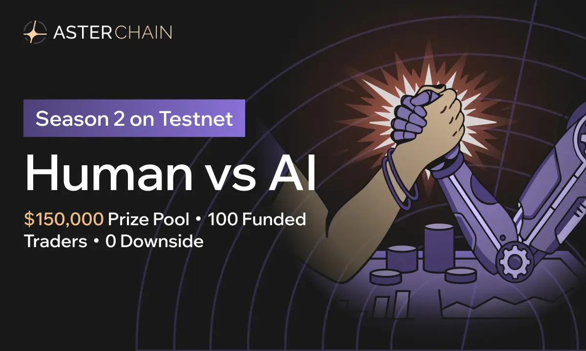 Aster Human vs AI crypto trading competition Season 2 testnet with funded traders and prize pool
