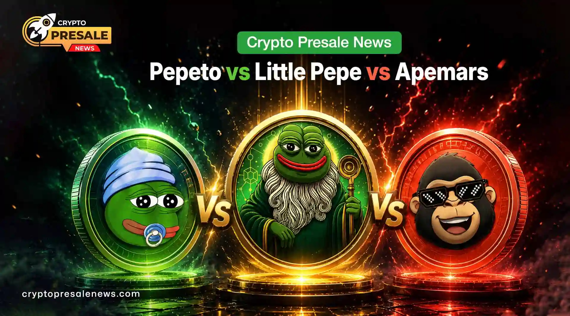 Crypto Presale News: Pepeto vs Little Pepe vs Apemars Review