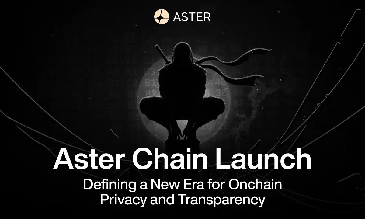 Aster Chain Mainnet Launch with ninja silhouette symbolizing privacy and blockchain security