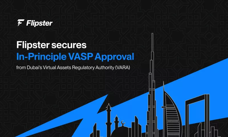 Flipster VARA approval milestone graphic for Dubai regulated trading