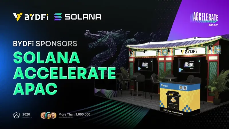 BYDFi Solana Accelerate APAC booth at Consensus Hong Kong