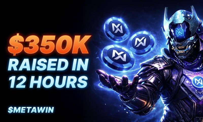 MetaWin presale tranche progress tracker showing $350K raised