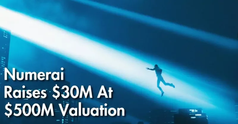 Numerai Series C funding announcement with valuation growth chart