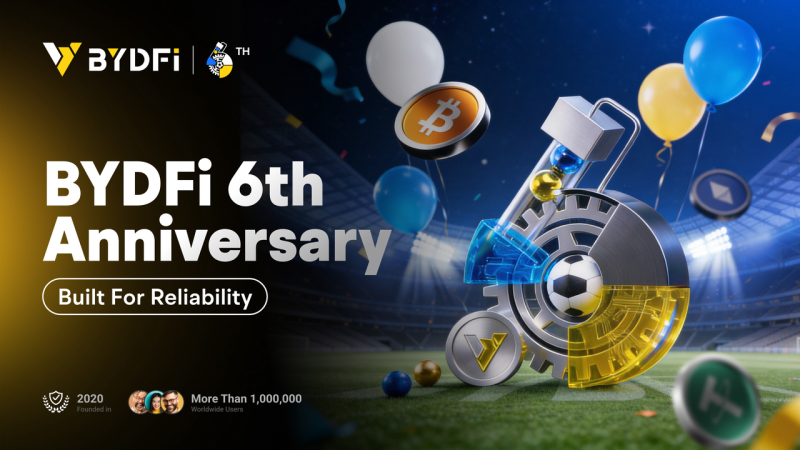 BYDFi 6th anniversary celebration campaign banner