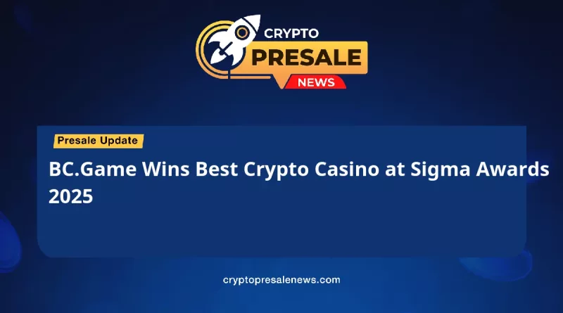 BC.Game Best Crypto Casino trophy at SiGMA Central Europe