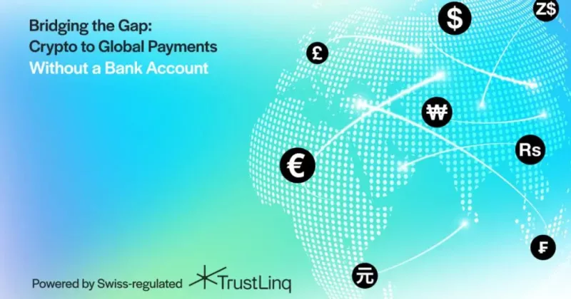 TrustLinq platform showing crypto to fiat payment conversion