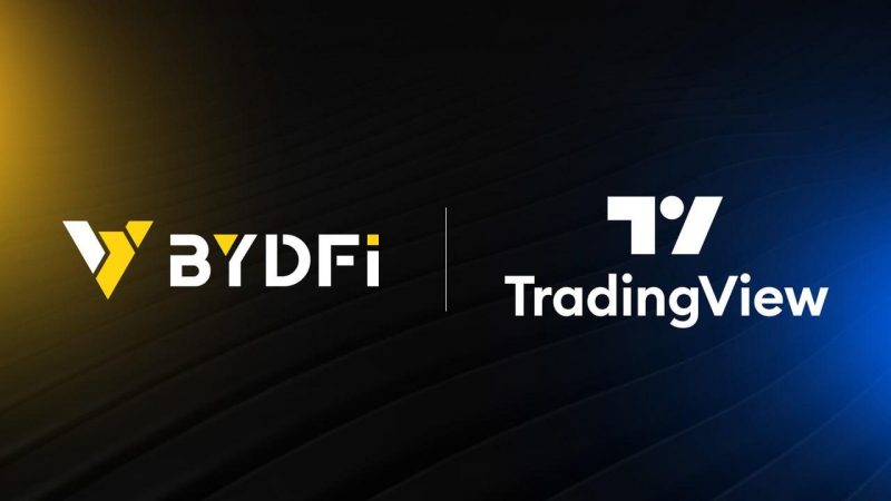 BYDFi TradingView data streaming on a crypto futures chart