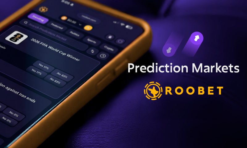 Roobet prediction markets integrated casino interface